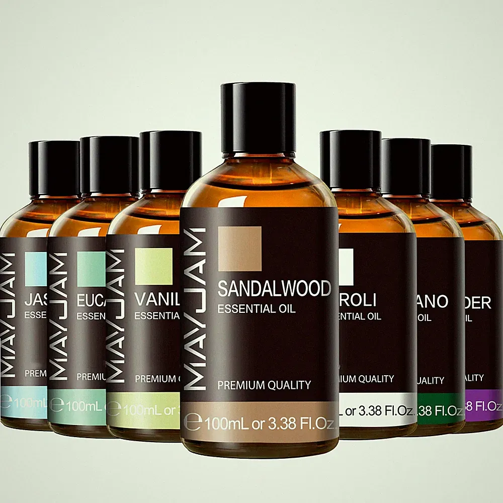 1PCS 100ML Essential Oil with Dropper Sandalwood Lavender Eucalyptus Vanilla Aro