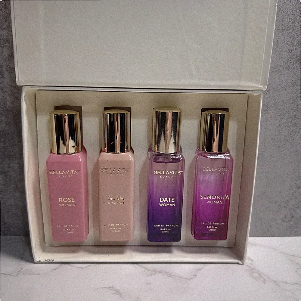 BellaVita Women’s Perfume Gift Set 4x20ml – Floral, Sweet, Vanilla, Musk